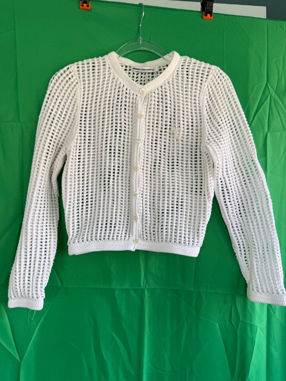 ALEXANDER WANG Cropped Cardigan in White NWT - Picture 2 of 2